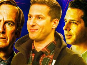 Bob Odenkirk as Saul Goodman, Andy Samberg as Jake Peralta, and Jeremy Strong as Kendall Roy