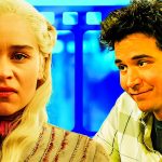 Emilia Clarke as Daenerys Targaryen from Game of Thrones and Josh Radnor as Ted Mosby from How I Met Your Mother