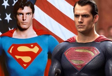 Split image of Christopher Reeve as Sueprman and Henry Cavill as Superman in Batman v Superman: Dawn of Justice