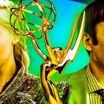 Custom image of Emmy award with Emilia Clarke as Daenerys Targaryen on the left and Bob Odenkirk as Saul Goodman on the right