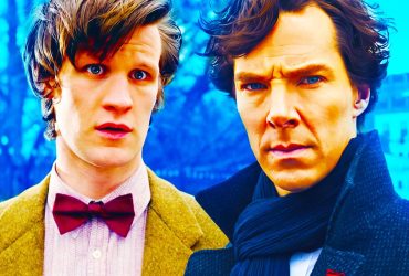 Matt Smith as the Eleventh Doctor and Benedict Cumberbatch as Sherlock Holmes from Doctor Who and Sherlock