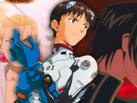 Collage style featured image featuring still from the Fullmetal Alchemist Brotherhood OP, Code Geass, and Shinji Ikari from Neon Genesis Evangelion