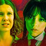 millie-bobby-brown-as-eleven-jane-hopper-from-stranger-things-&-Jenna-Ortega-as-Wednesday-Addams,-Goody-Addams-from-wednesday
