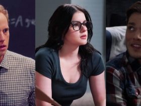 Side by side images feature Arvin, Alex, and James in Modern Family