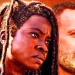Danai Gurira as Michonne and Andrew Lincoln as Rick Grimes in The Walking Dead: The Ones Who Live