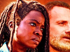 Danai Gurira as Michonne and Andrew Lincoln as Rick Grimes in The Walking Dead: The Ones Who Live