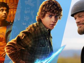 Percy in the poster for Percy Jackson between Grover