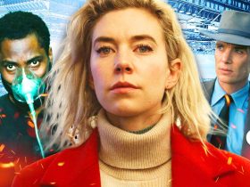 Vanessa Kirby, John David Washington, Cillian Murphy on Inception style background