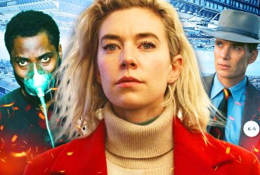 Vanessa Kirby, John David Washington, Cillian Murphy on Inception style background