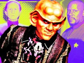 Odo, Quark and Sisko from Star Trek: DS9