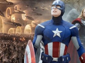 A split image of Captain America from The Avengers (2012) and the portal scene from Avengers Endgame