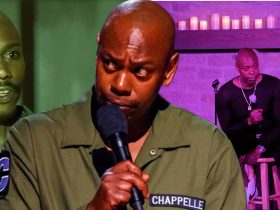 Collage of Dave Chappelle doing stand-up comedy