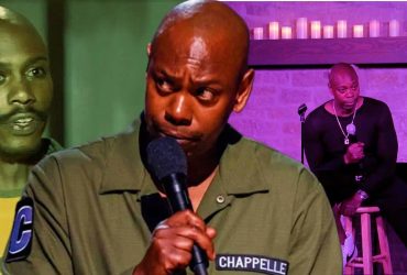 Collage of Dave Chappelle doing stand-up comedy